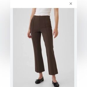 GAP Dark Chocolate high rise double knit crop kick petite L